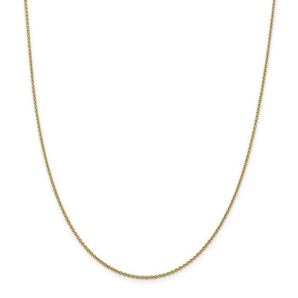 1.8mm 14k Yellow Gold Polished Round Cable Chain Necklace, 18 Inch - Picture 3 of 8